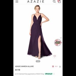 Gently worn Azazie Maren bridesmaid dress in plum